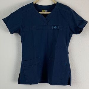 Wonder Flex Navy Scrub Top